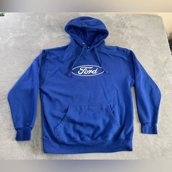 Ford Logo Men's Blue Hoodie Sweater Large - Picture 2 of 9